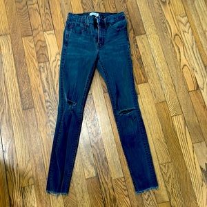 Madewell skinny high rise jeans grey